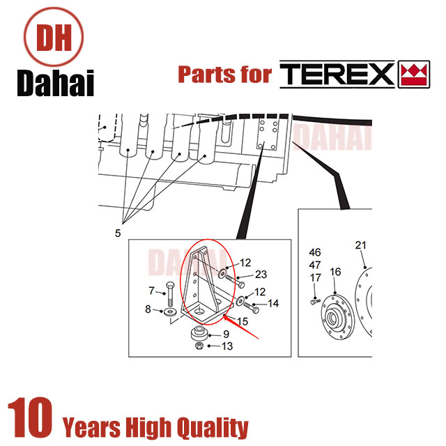 Dahai genuine parts Terex part 09068286 Bracket-engine mtg rear