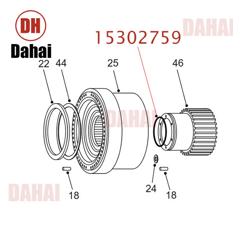 Dahai Japan Heavy Dump truck accessories Automobile chassis O RING 15302759 terex spare parts brake TR100 TEREX - 副本