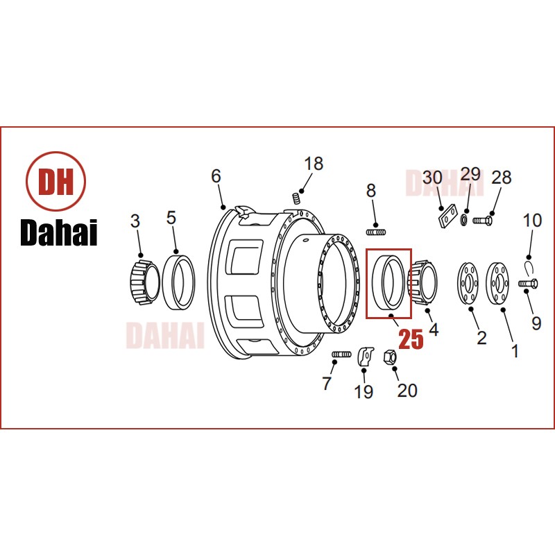 Dahai Japan Terex CUP-BEARING 9437225 for Terex TR100 Parts