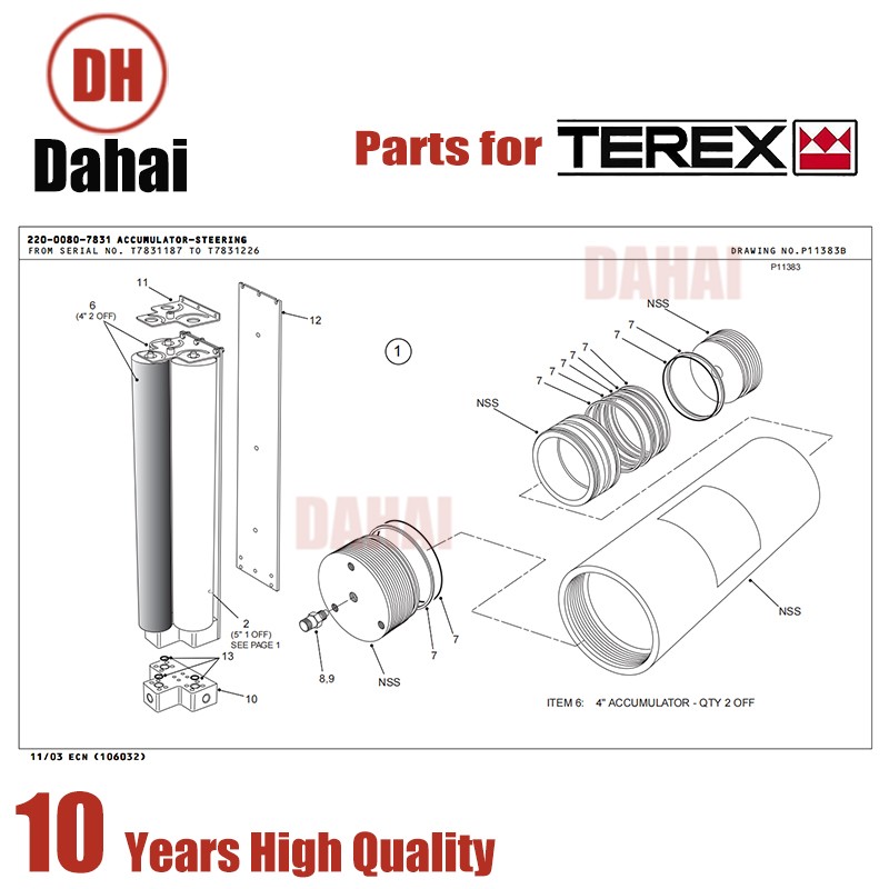 Terex GAS VALVE 15501016 for terex tr100 parts