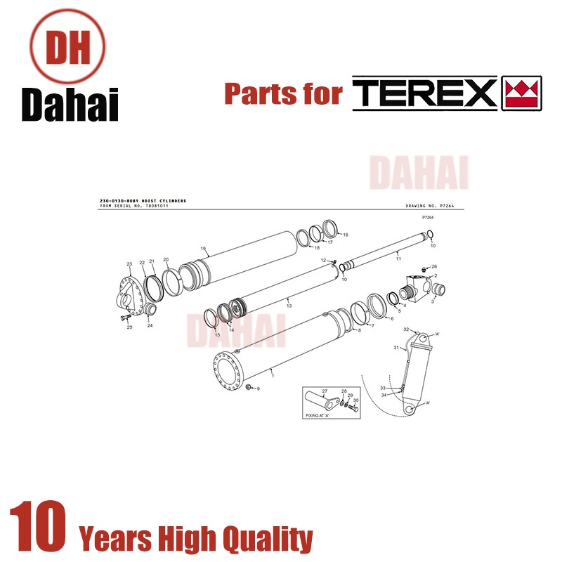 Warranty Terex Truck Spare Parts wiper seal 15227030